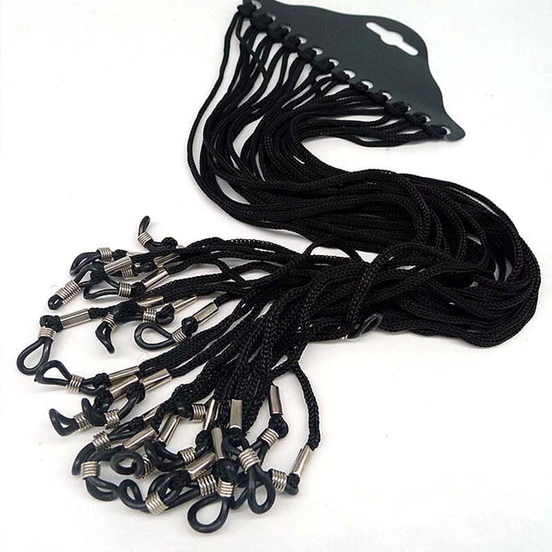 Sunglass Retainer Cord - 12 adet/takım Siyah Naylon Kordon Gözlük
