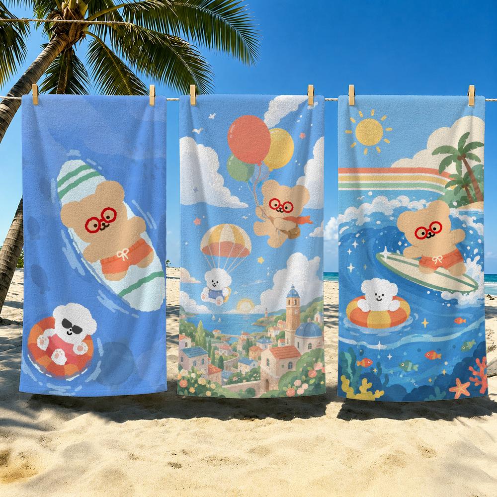 Beach Towel Large - Karakter TETEUM Havlu Havlu Yumuşak Havuz