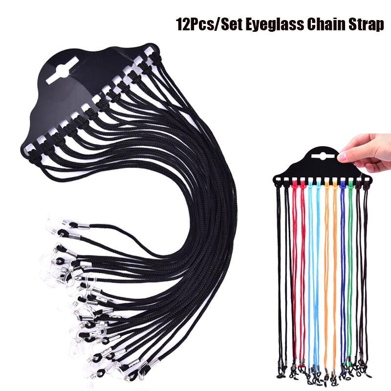 Sunglass Retainer Cord - 12 adet/takım çok renkli güneş gözlüğü