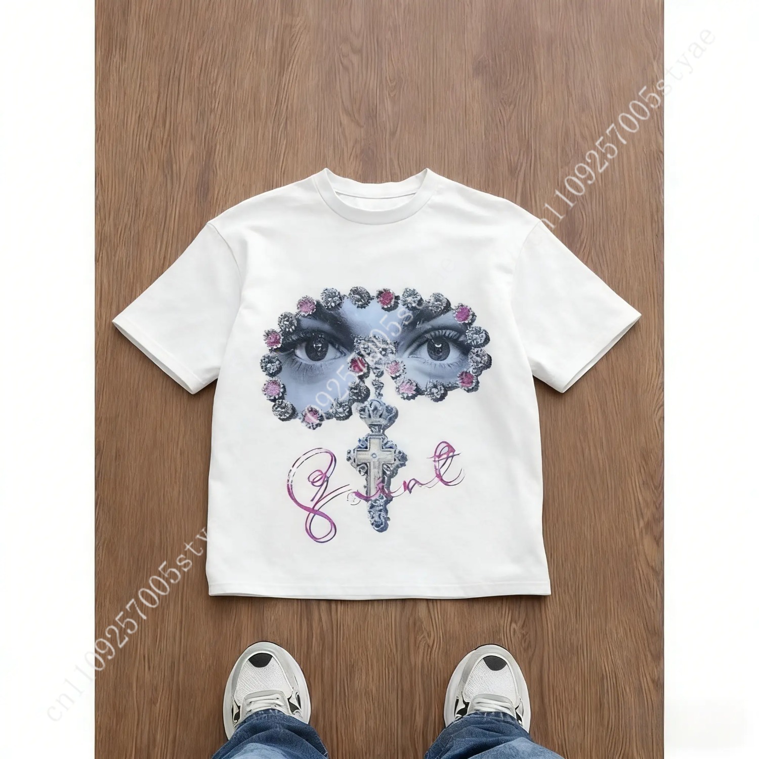 Tee Graphic Print - Erkek Bol Kesim Grafik Baskılı Tişört,