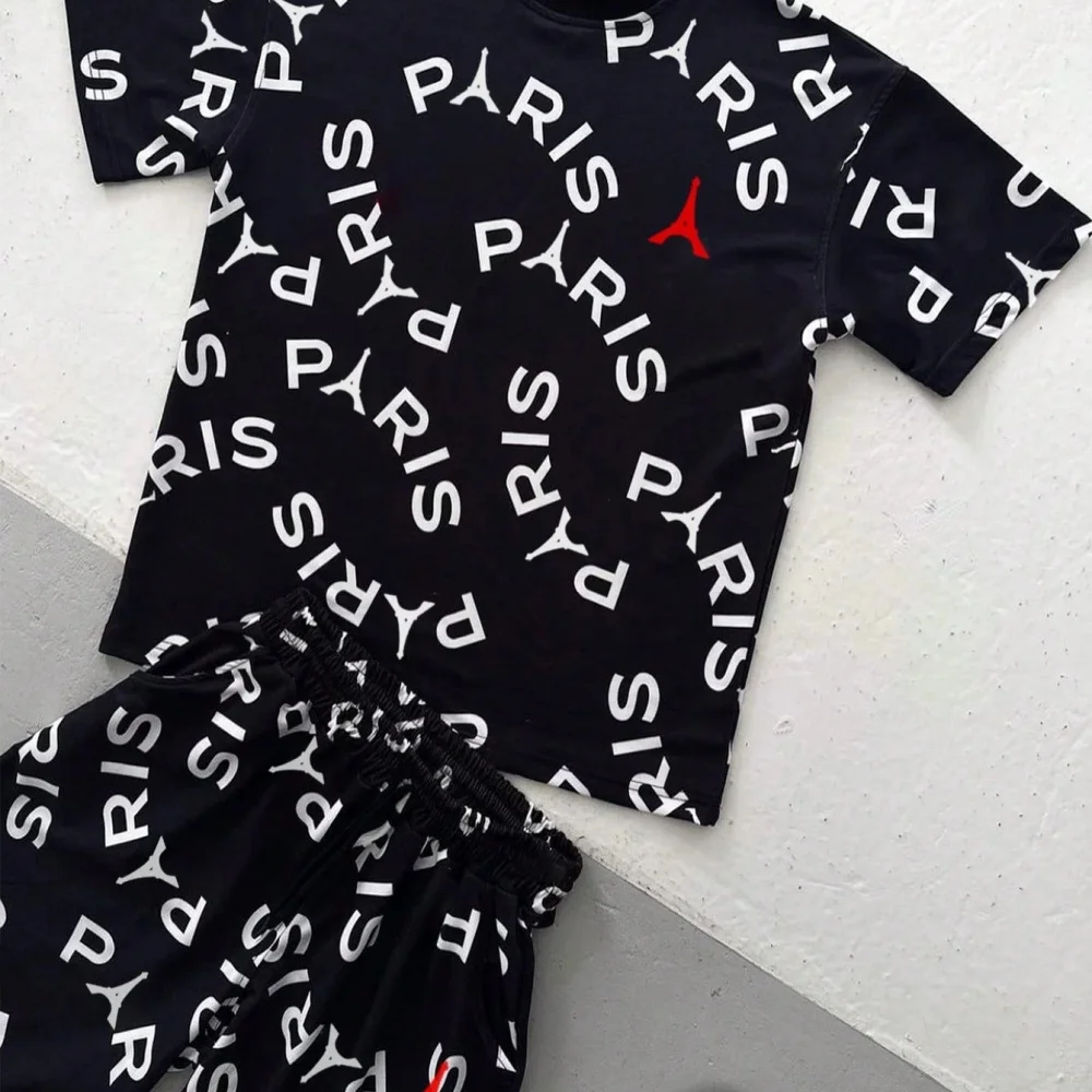 Tee Graphic Print - Erkekler Harfli Baskılı Yuvarlak Yaka Kısa