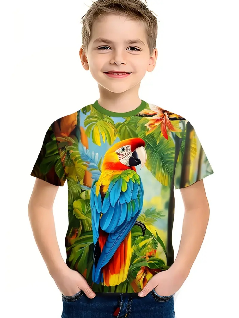 Çocuk Tropikal Amerika Papağan - Tee Graphic Print incelemesi ve fiyatı